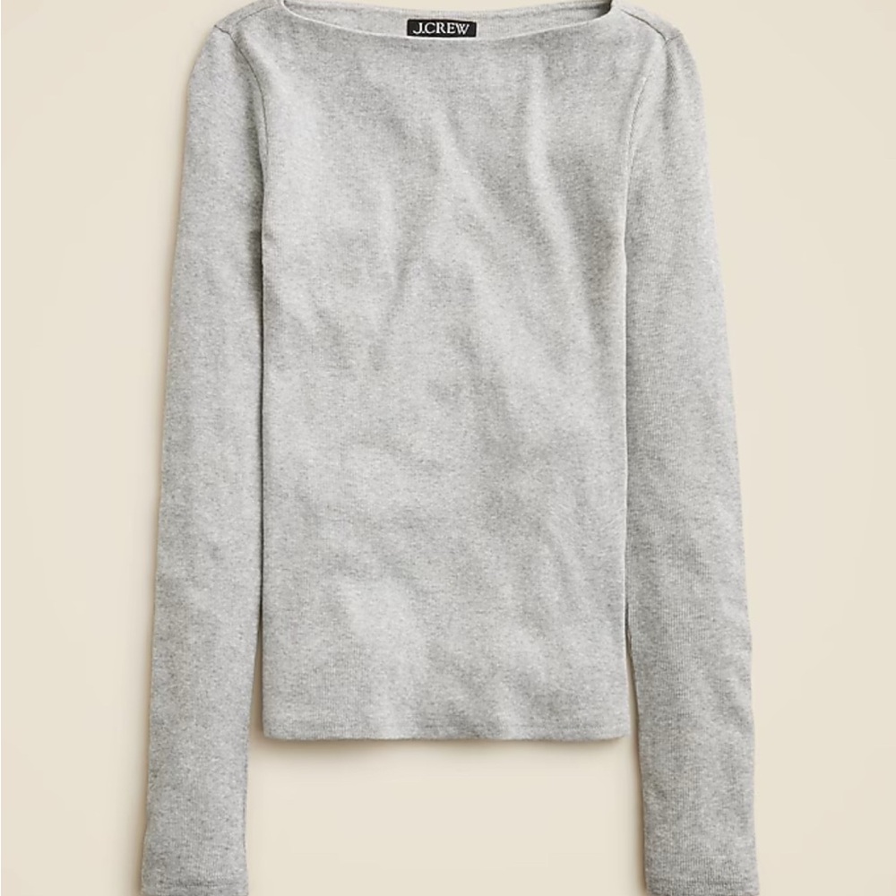 J. Crew Fine Rib Boat Neck Top XS